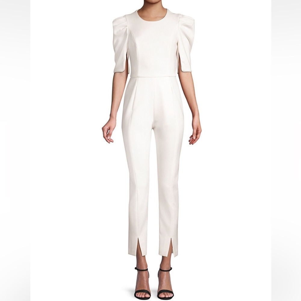NWT. Black Halo White Jumpsuit.